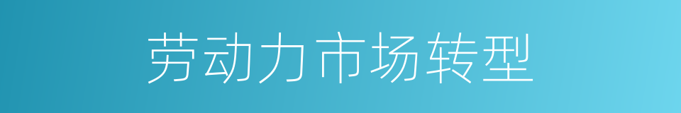 劳动力市场转型的同义词