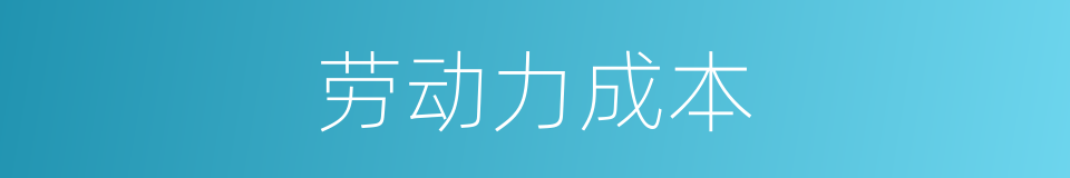 劳动力成本的同义词