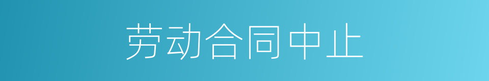 劳动合同中止的同义词