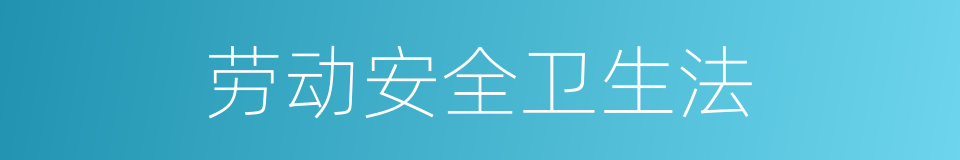 劳动安全卫生法的同义词