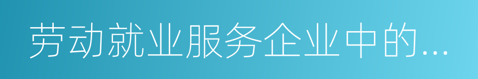 劳动就业服务企业中的加工型企业的同义词