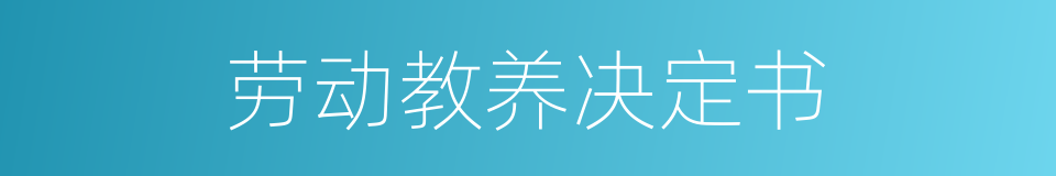 劳动教养决定书的同义词