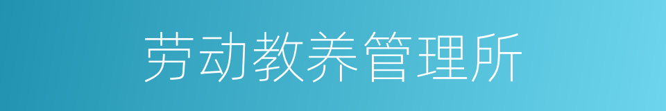 劳动教养管理所的同义词