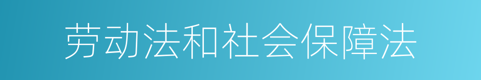 劳动法和社会保障法的同义词