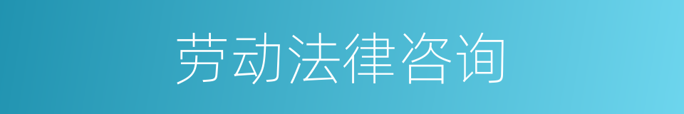 劳动法律咨询的同义词