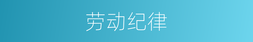 劳动纪律的意思