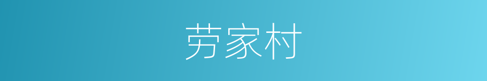 劳家村的同义词