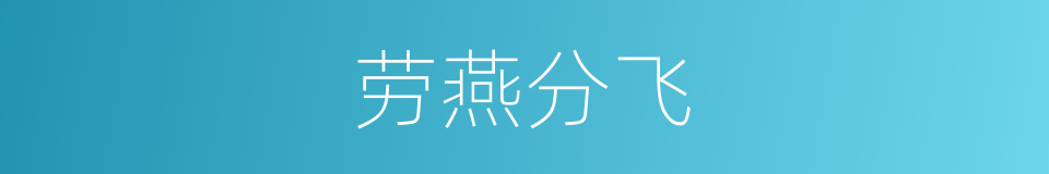 劳燕分飞的意思