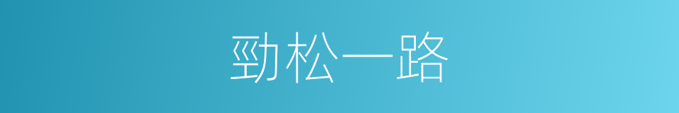 勁松一路的同義詞