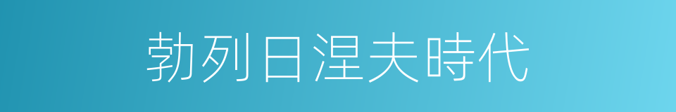 勃列日涅夫時代的同義詞