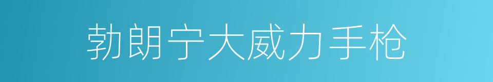 勃朗宁大威力手枪的同义词