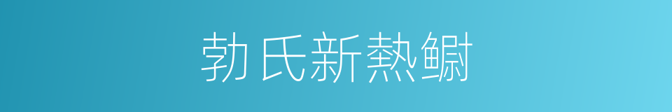 勃氏新熱鳚的同義詞