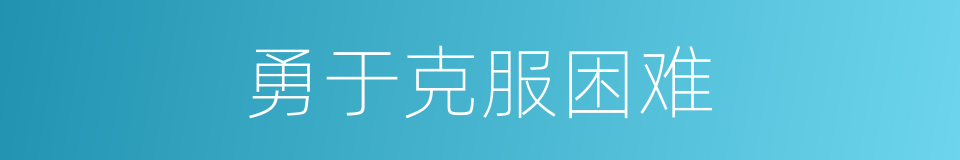 勇于克服困难的同义词
