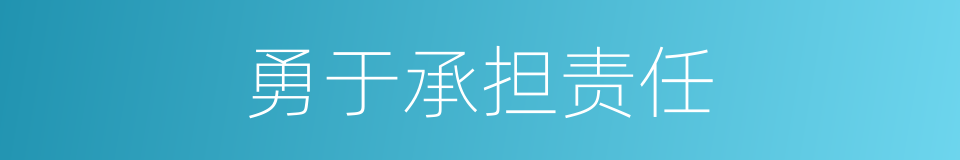 勇于承担责任的同义词