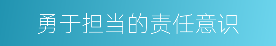 勇于担当的责任意识的同义词