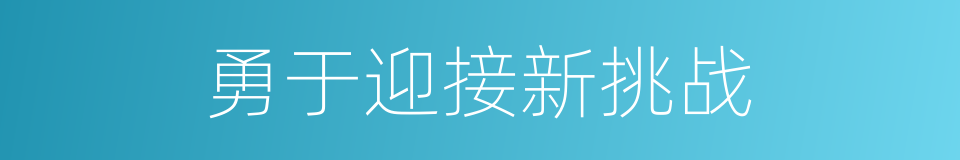 勇于迎接新挑战的同义词