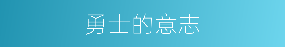 勇士的意志的同义词