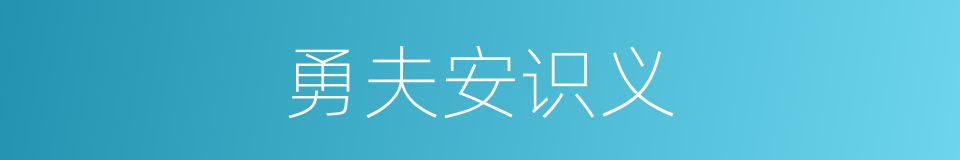 勇夫安识义的同义词