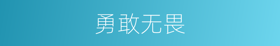 勇敢无畏的意思