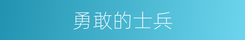 勇敢的士兵的同义词