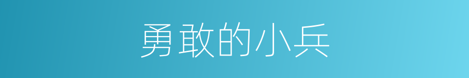 勇敢的小兵的同义词