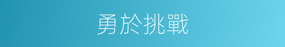 勇於挑戰的同義詞