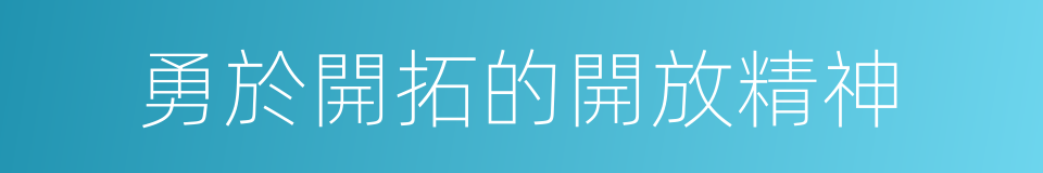 勇於開拓的開放精神的同義詞