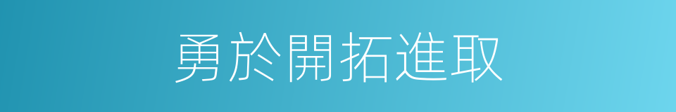 勇於開拓進取的同義詞