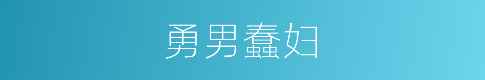 勇男蠢妇的意思