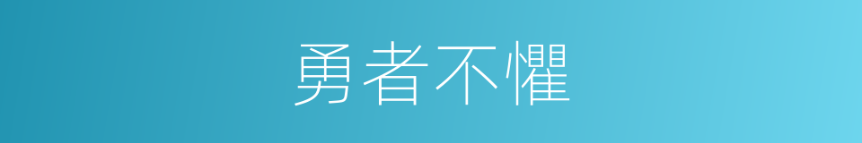 勇者不懼的意思
