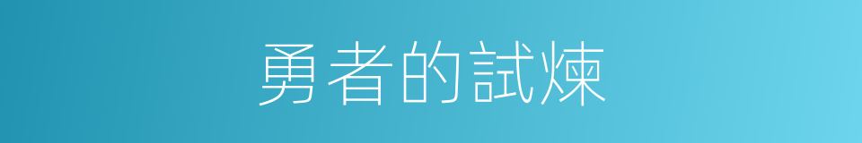 勇者的試煉的同義詞