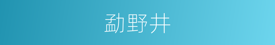 勐野井的同义词