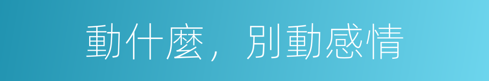 動什麼，別動感情的同義詞