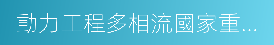 動力工程多相流國家重點實驗室的同義詞
