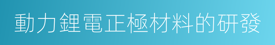 動力鋰電正極材料的研發的同義詞