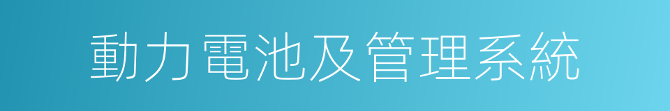 動力電池及管理系統的同義詞