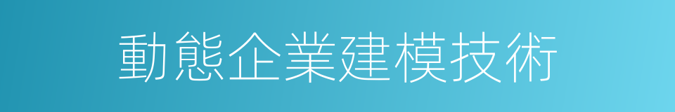 動態企業建模技術的同義詞