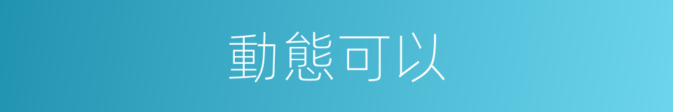 動態可以的意思