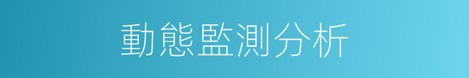 動態監測分析的同義詞