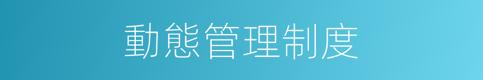 動態管理制度的同義詞