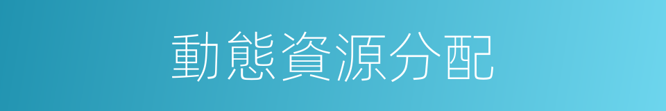 動態資源分配的同義詞