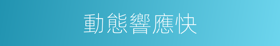 動態響應快的同義詞