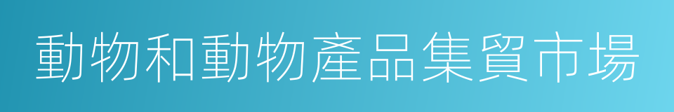 動物和動物產品集貿市場的同義詞