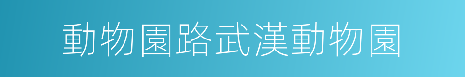 動物園路武漢動物園的同義詞