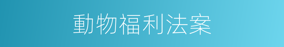 動物福利法案的同義詞