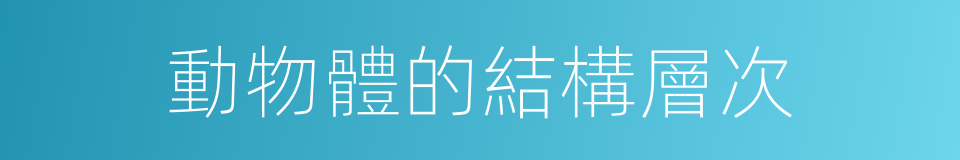 動物體的結構層次的同義詞