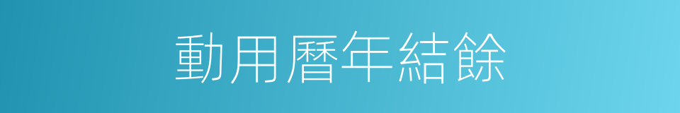 動用曆年結餘的同義詞