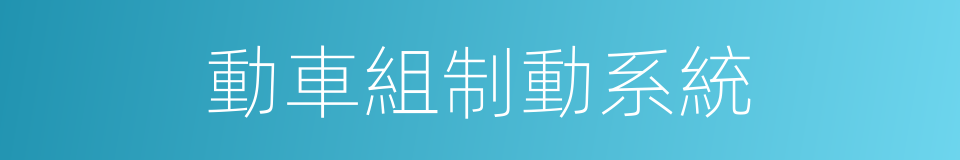 動車組制動系統的同義詞