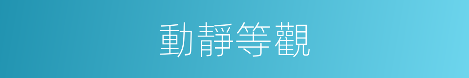 動靜等觀的意思