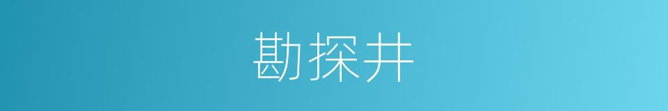 勘探井的同义词